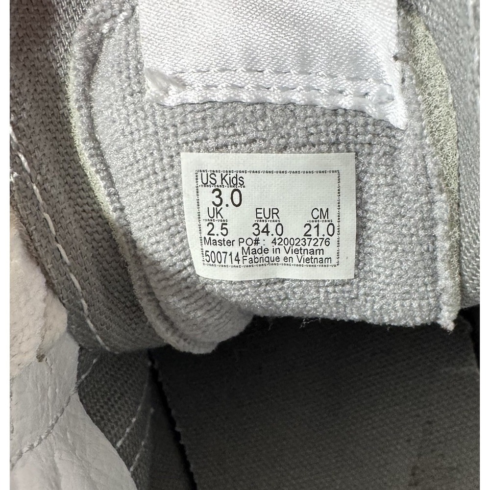 Vans SK8-Hi Sneakers Gray White Checkered Foxing Stripe Kids Size 3Y - Picture 6 of 6